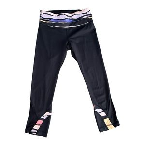 Lululemon Run Inspire Crop II Luxtreme Yoga Leggings Black/Multi Size 4